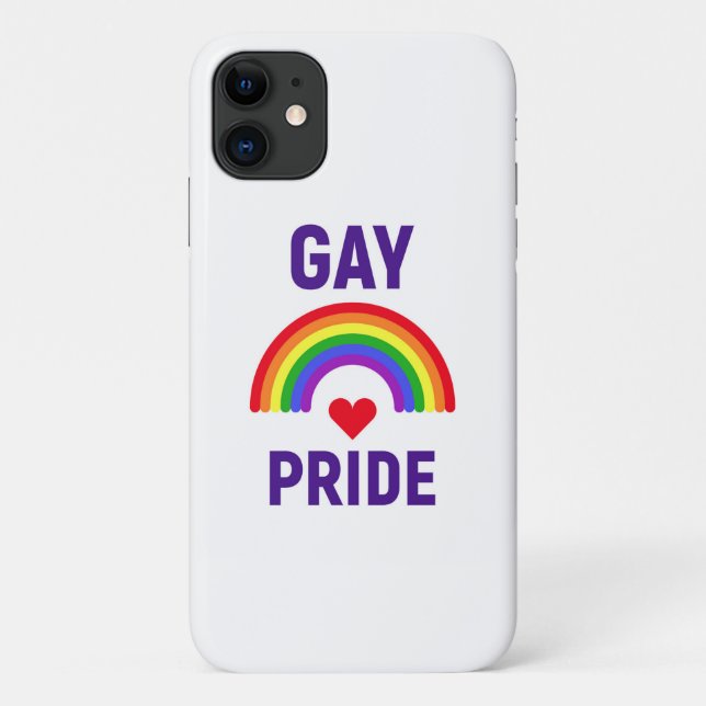 Gay Pride | Heart & Rainbow Case-Mate iPhone Case (Back)