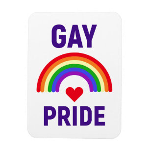Gay Pride   Heart & Rainbow Magnet