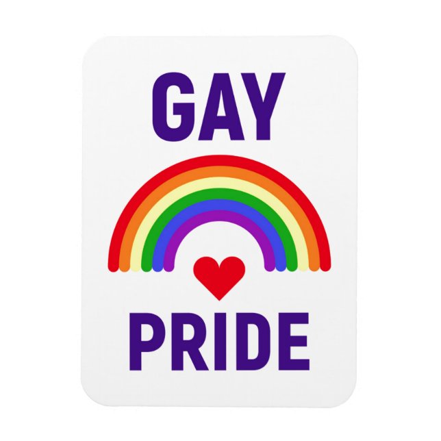 Gay Pride | Heart & Rainbow Magnet (Vertical)