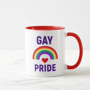 Gay Pride   Heart & Rainbow Mug