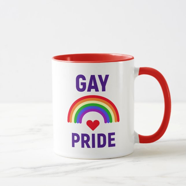 Gay Pride | Heart & Rainbow Mug (Right)
