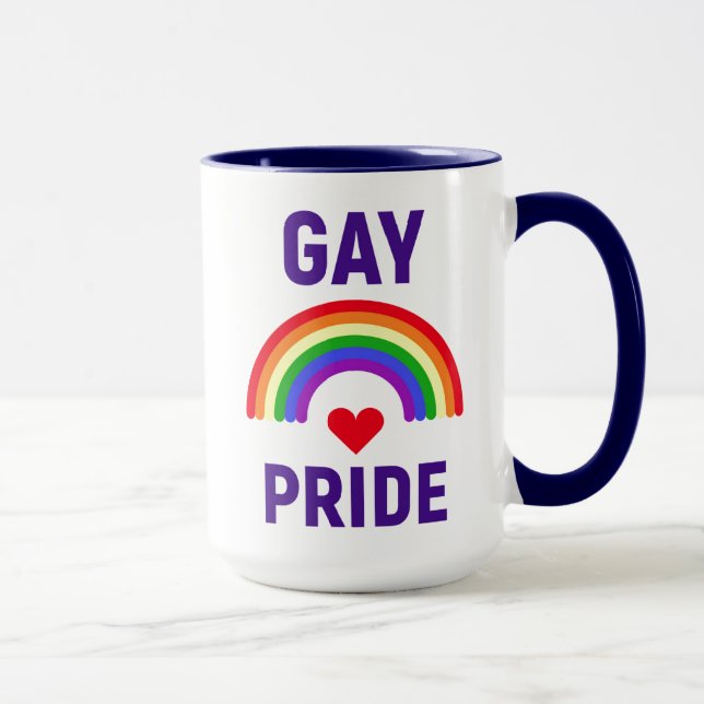 Gay Pride | Heart & Rainbow Mug (Right)