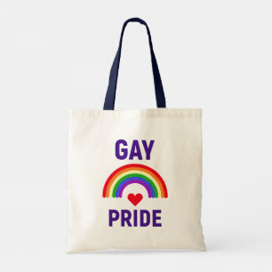 Gay Pride Heart & Rainbow Tote Bag