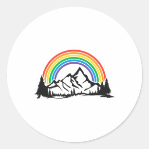 Gay Pride Hiking Camping Backpacking Outdoor Retro Classic Round Sticker