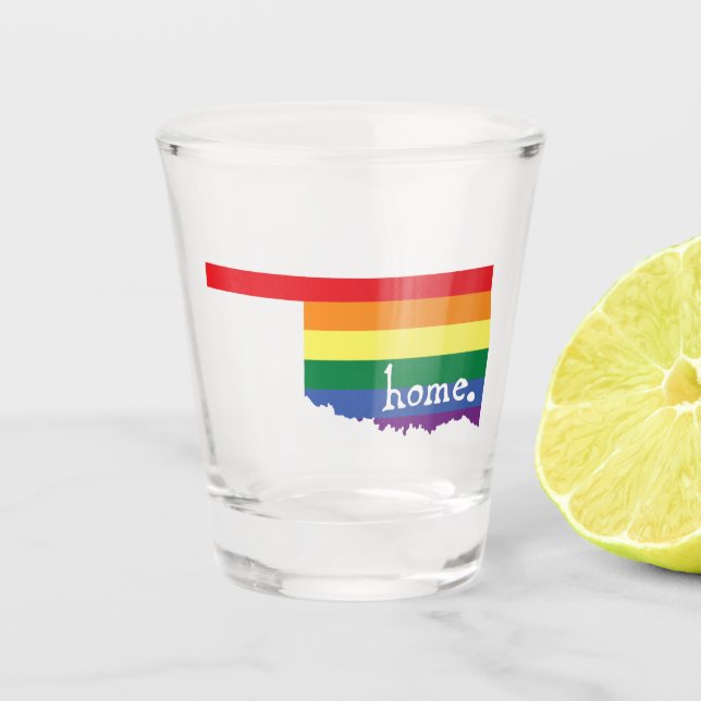 Gay Pride Home | Oklahoma Shot Glass (Front)