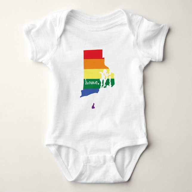 Gay Pride Home | Rhode Island Baby Bodysuit (Front)