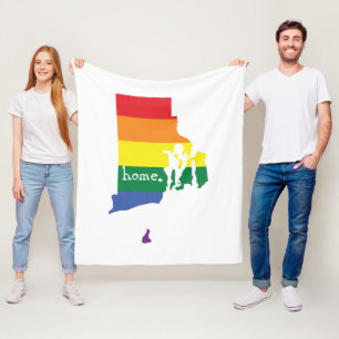Gay Pride Home   Rhode Island Fleece Blanket