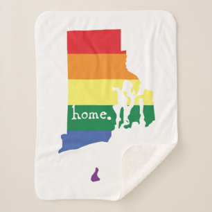 Gay Pride Home Rhode Island Sherpa Blanket