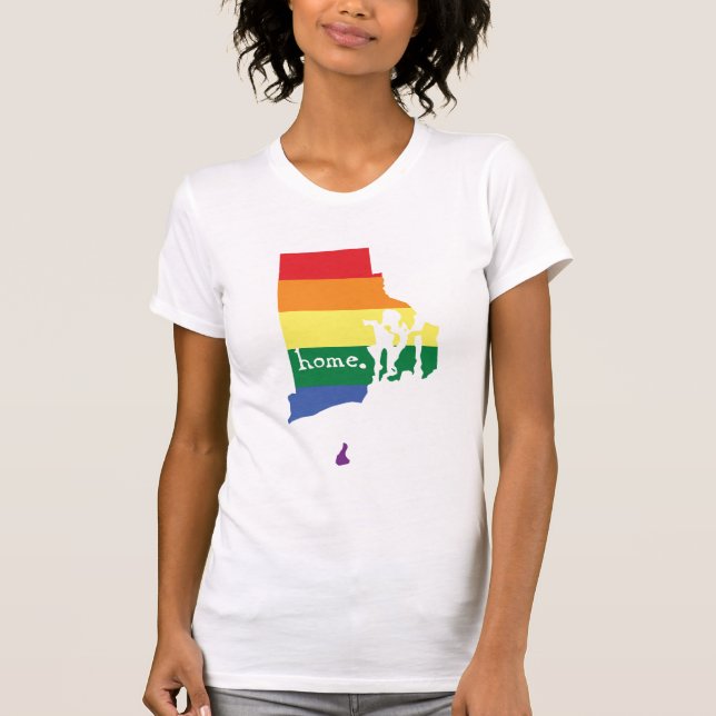 Gay Pride Home | Rhode Island T-Shirt (Front)