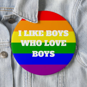 Gay Pride I like Boys who love boys 6 Cm Round Badge