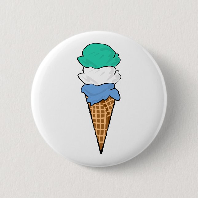 Gay Pride Ice Cream 6 Cm Round Badge (Front)