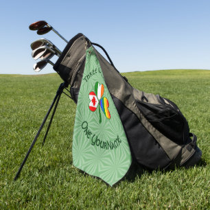Gay Pride Ireland Canada Shamrock Flag Personalise Golf Towel
