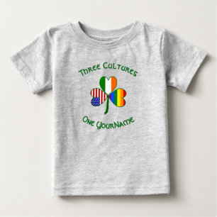 Gay Pride Ireland USA Shamrock Flag Personalised Baby T-Shirt