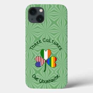 Gay Pride Ireland USA Shamrock Flag Personalised iPhone 13 Case