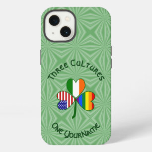 Gay Pride Ireland USA Shamrock Flag Personalised iPhone 13 Case