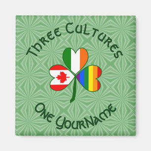 Gay Pride Irish Canadian Flags Shamrock Your Name Magnet