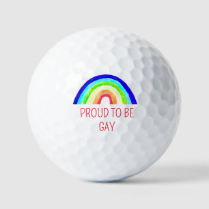 Gay Pride Lesbian LGBT Rainbow Watercolor Golf Balls