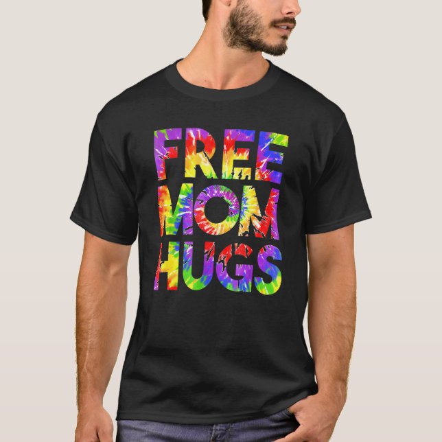 Gay Pride Lesbian Rainbow Proud Mum LGBTQ Free Mum T-Shirt (Front)
