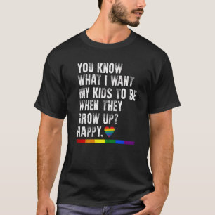 Gay Pride LGBT Awareness Parents Mom Dad Lesbian P T-Shirt