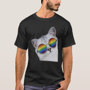 Gay Pride Lgbt Cat Rainbow Purride T-Shirt