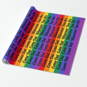 Gay Pride LGBT Come Out Rainbow Flag Love Wins Wrapping Paper