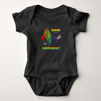 Gay Pride LGBT Dare to Be Different Black Adult Baby Bodysuit