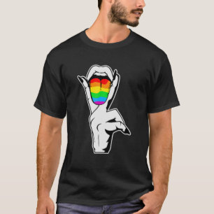 Gay Pride LGBT Lesbian Tongue Rainbow T-Shirt