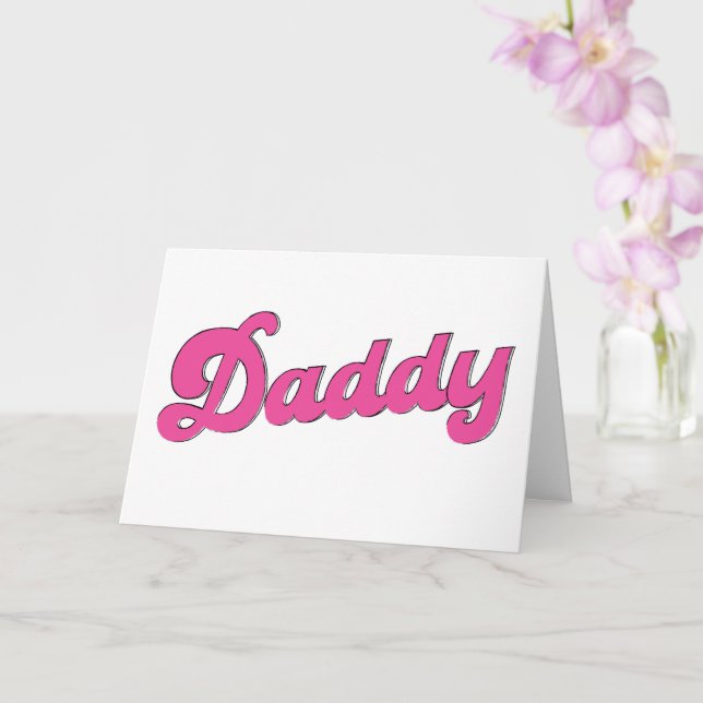 Gay Pride LGBT Pink Bear Gay Daddy  Card (Orchid)