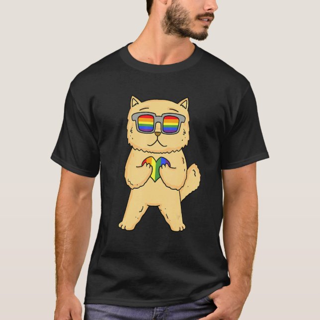 Gay Pride LGBT Rainbow - Cat Breed Persian - LGBT  T-Shirt (Front)