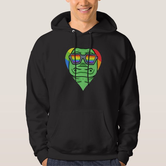 Gay Pride LGBT Rainbow - Crocodile - LGBT Heart An Hoodie (Front)