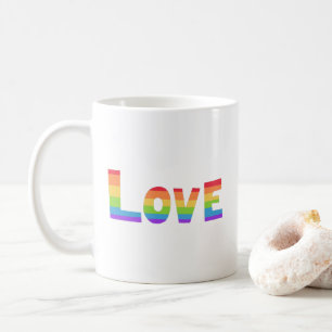 Gay Pride LGBT rainbow flag Love is Love LGBTQ Coffee Mug