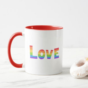 Gay Pride LGBT rainbow flag Love is Love LGBTQ Mug