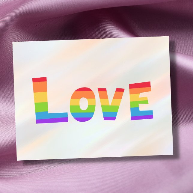 Gay Pride LGBT rainbow flag Love is Love LGBTQ Postcard (Creator Uploaded)