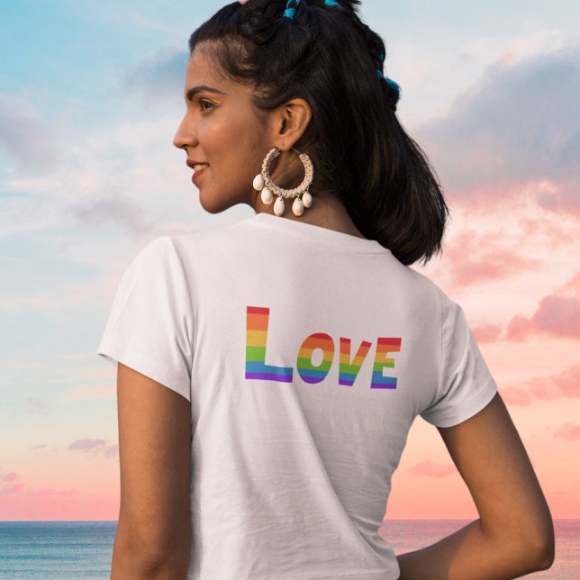 Gay Pride LGBT rainbow flag Love is Love LGBTQ T-Shirt (Creator Uploaded)