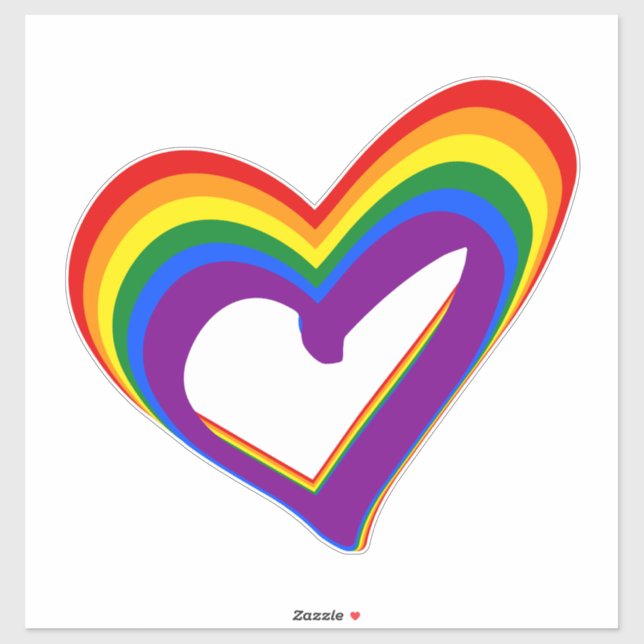 Gay Pride LGBT Rainbow Heart LGBTQ Support (Sheet)