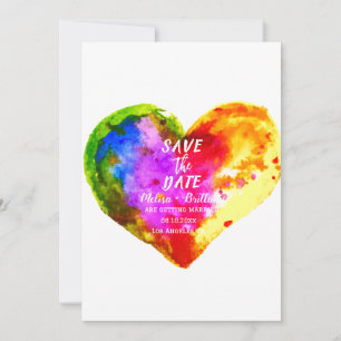 Gay Pride LGBT Rainbow Marriage Wedding Invitation