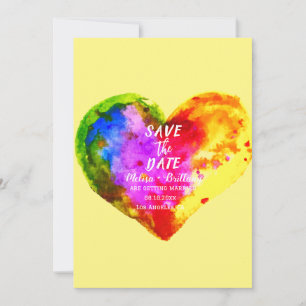 Gay Pride LGBT Rainbow Marriage Wedding  Invitation