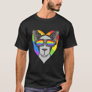 Gay Pride LGBT Rainbow - oriental cat - LGBT Heart T-Shirt