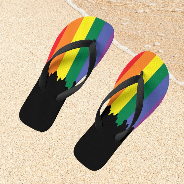 Gay Pride LGBT Rainbow Paint Thongs (Creator Uploaded)