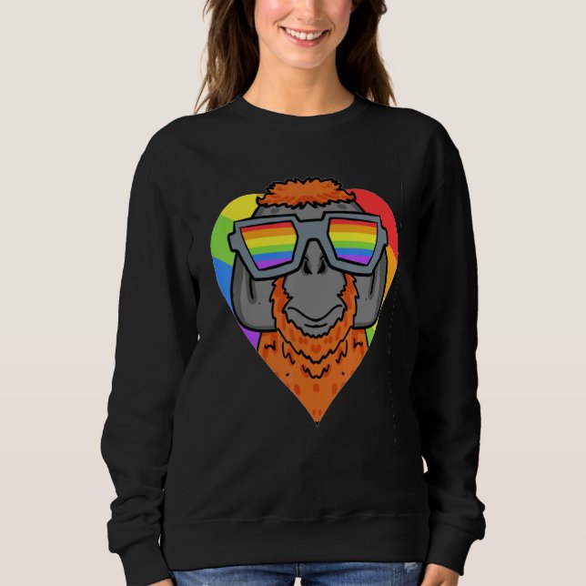 Gay Pride LGBT Rainbow -Urangutan Monkey - LGBT He Sweatshirt (Front)