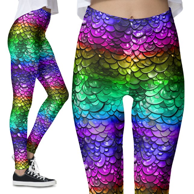 Gay Pride LGBT Rainbow Wet Look Mermaid Tail Leggings (Creator Uploaded)