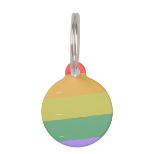 Gay Pride LGBTQ rainbow dog tag for collar