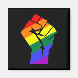Gay Pride Lgbtq Rainbow Flag Resist Fist Gay Right Magnet