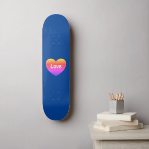Gay Pride LGBTQ Rainbow Heart Love Blue Skateboard