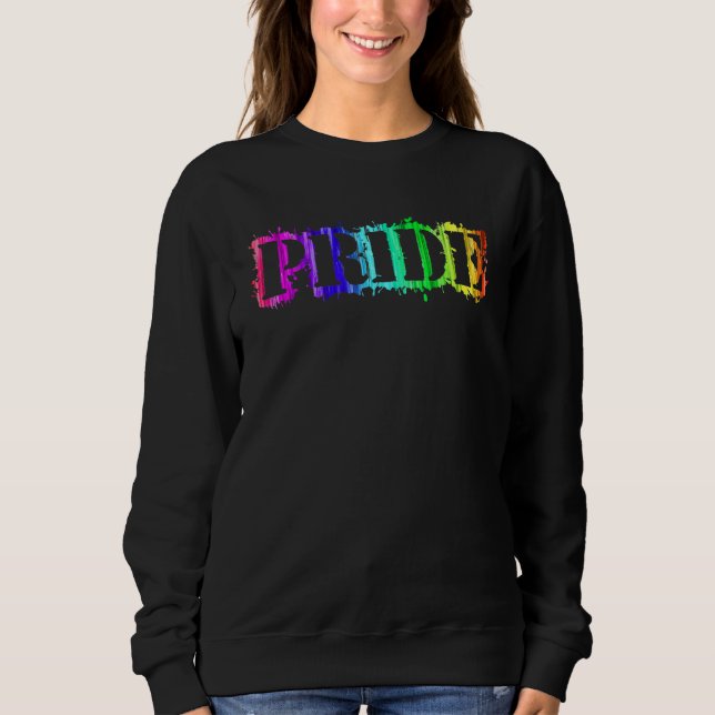 Gay Pride Lgbtq Rainbow Stencil Civil Rights Equal Sweatshirt (Front)