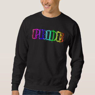 Gay Pride Lgbtq Rainbow Stencil Civil Rights Equal Sweatshirt