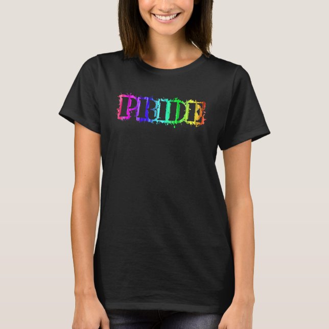 Gay Pride Lgbtq Rainbow Stencil Civil Rights Equal T-Shirt (Front)