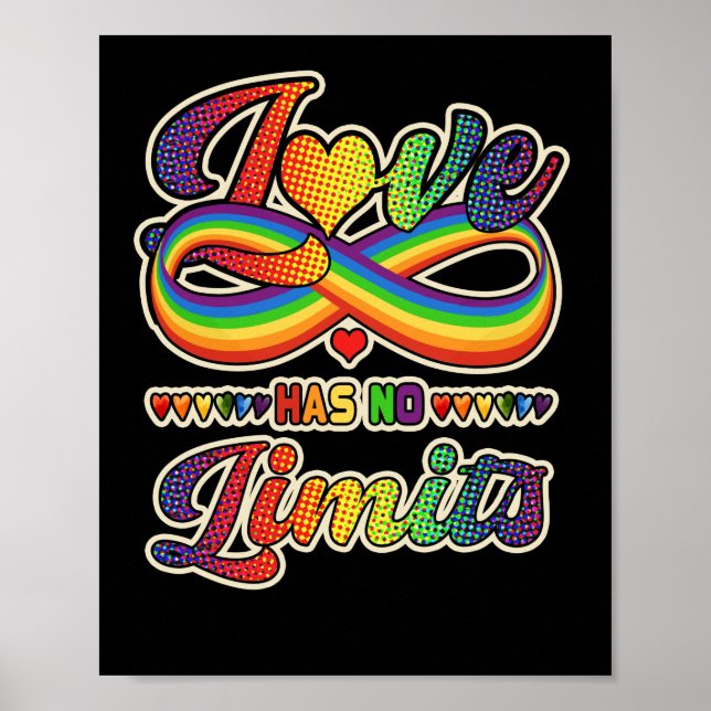 Gay Pride Love Has No Limits Saying Infinity LGBTQ Poster (Front)