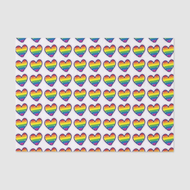 Gay Pride Love Heart Tissue Paper (Front)