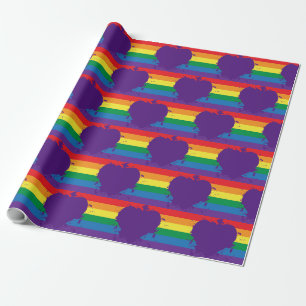 Gay Pride Love Heart Wrapping Paper
